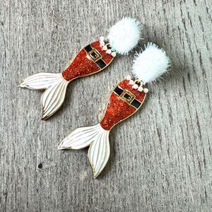 5/$25 Santa Baby Mermaid Whimsical Novelty Earrings NWOT